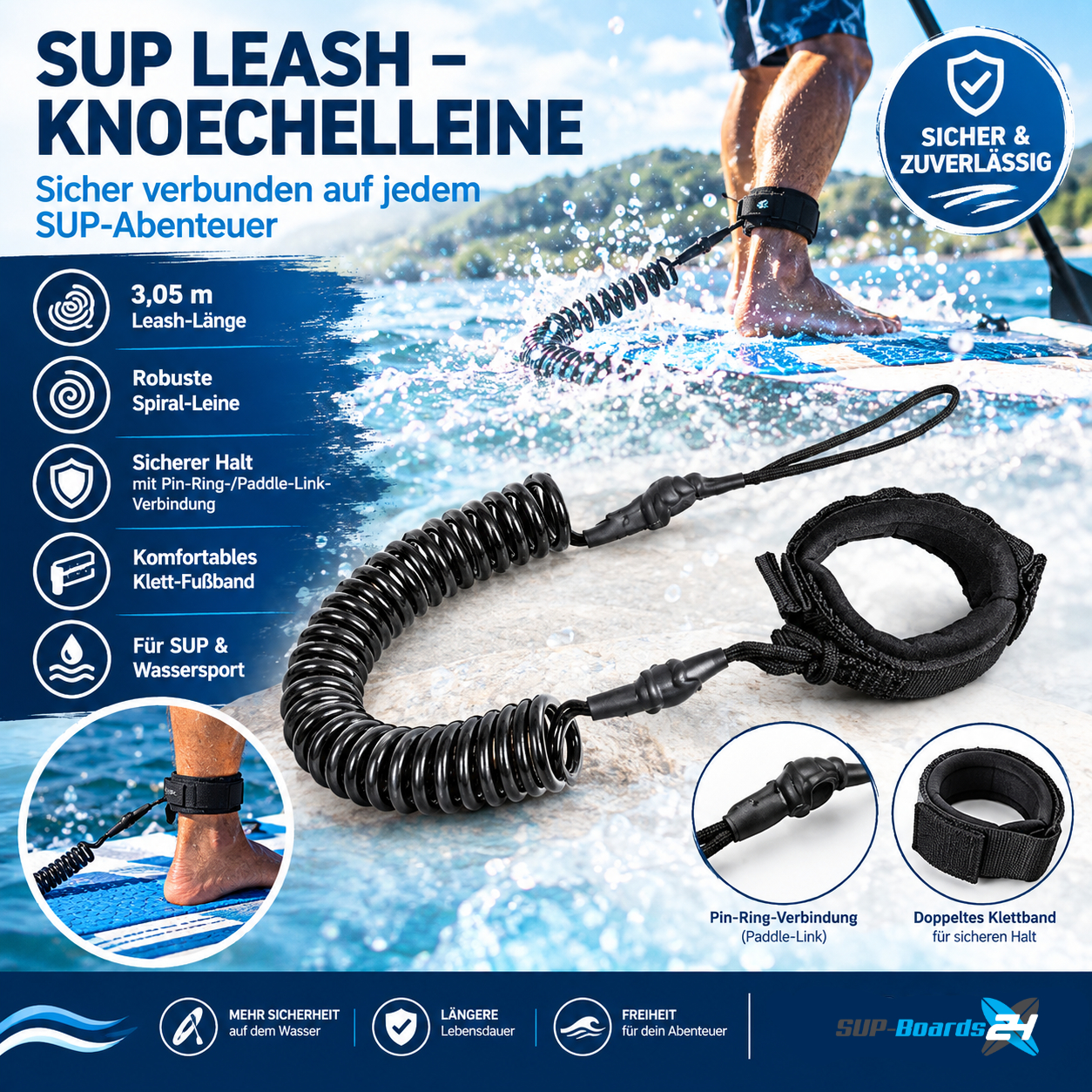 SUP Board Surfleine Knöchelleine Leash