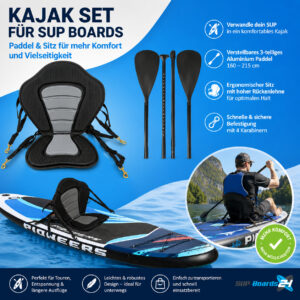 Kajak-Set für SUP-Boards bestehend aus Paddel & Sitz