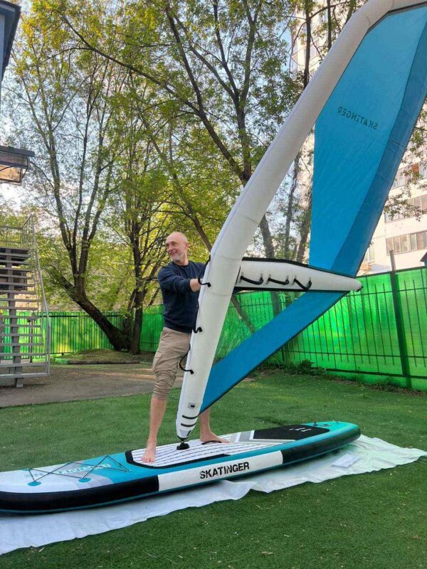 SKATINGER i-Rocker Windsurfing Inflatable Stand Up Paddle Board – Bild 3